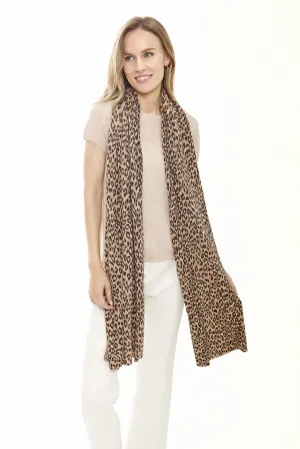 100% Cashmere Animal Print Scarf