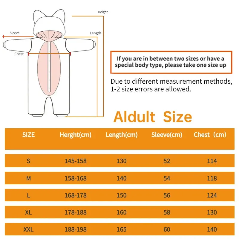 (135-198CM)New Purple Onesie Ghost Cartoon Pajamas Elf Women Men Animal Movie Adult Christmas Cosplay Raccoon Kigurumi Unicorn