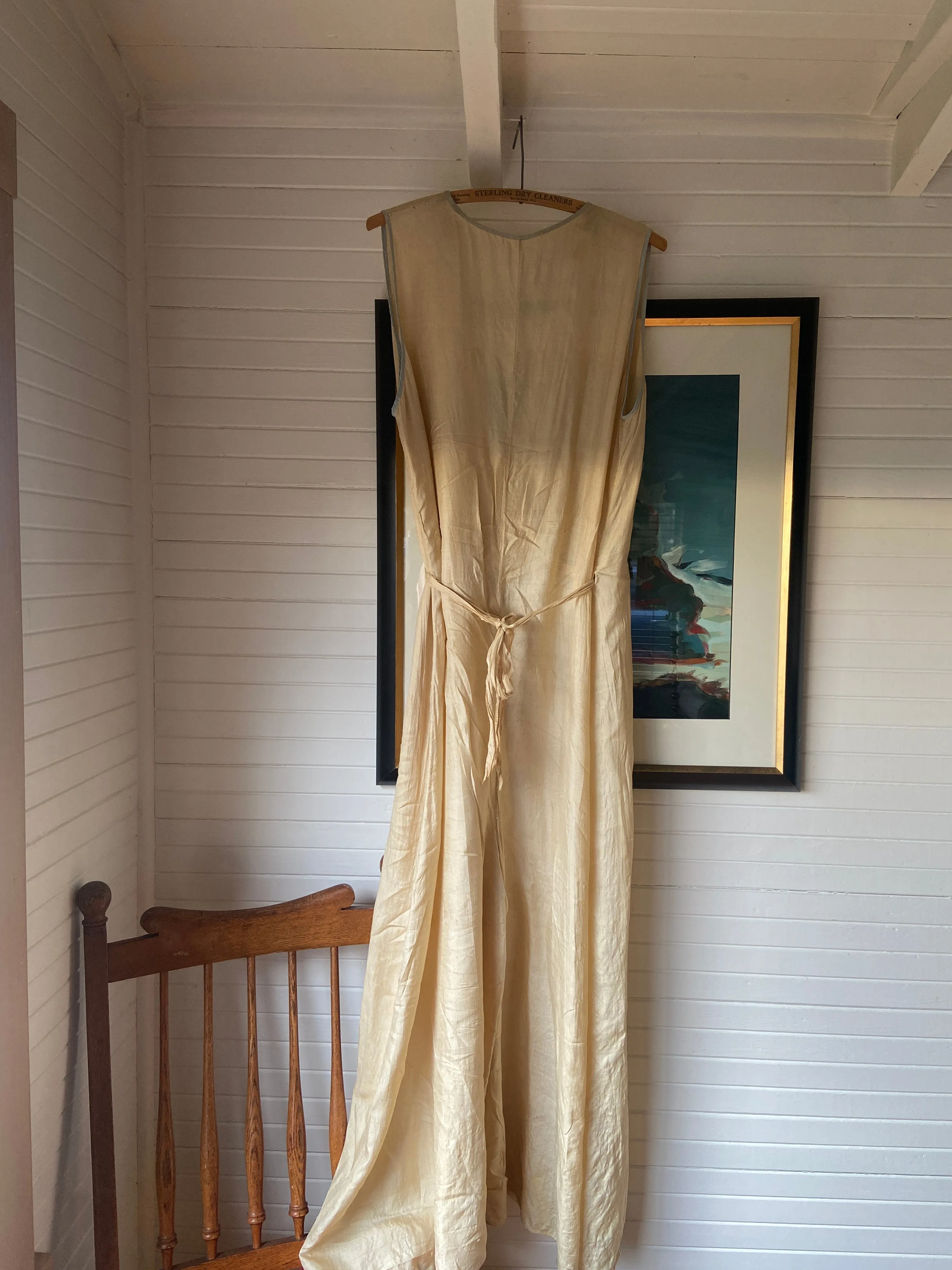 1920s Pongee Silk Beach Pajamas