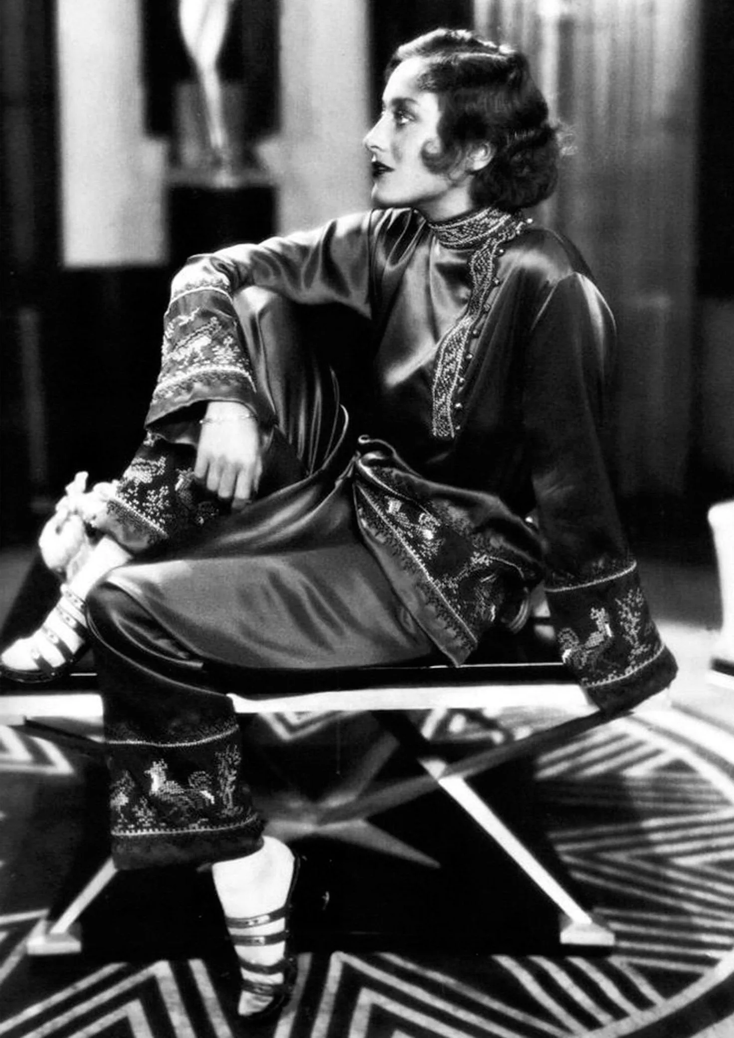 1930s CHINESE silk jacket and LOUNGE pants set small | new fall