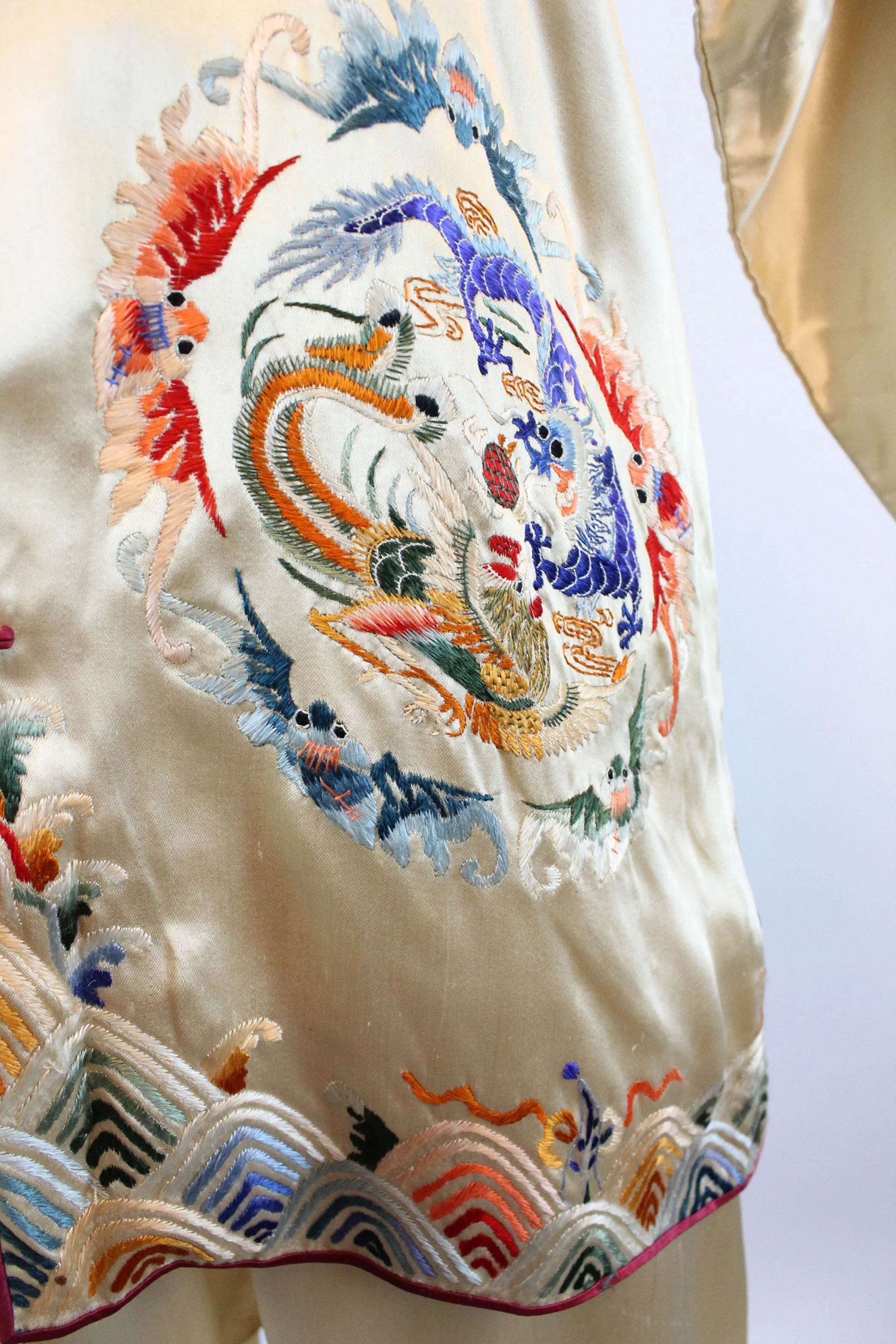 1930s CHINESE silk jacket and LOUNGE pants set small | new fall