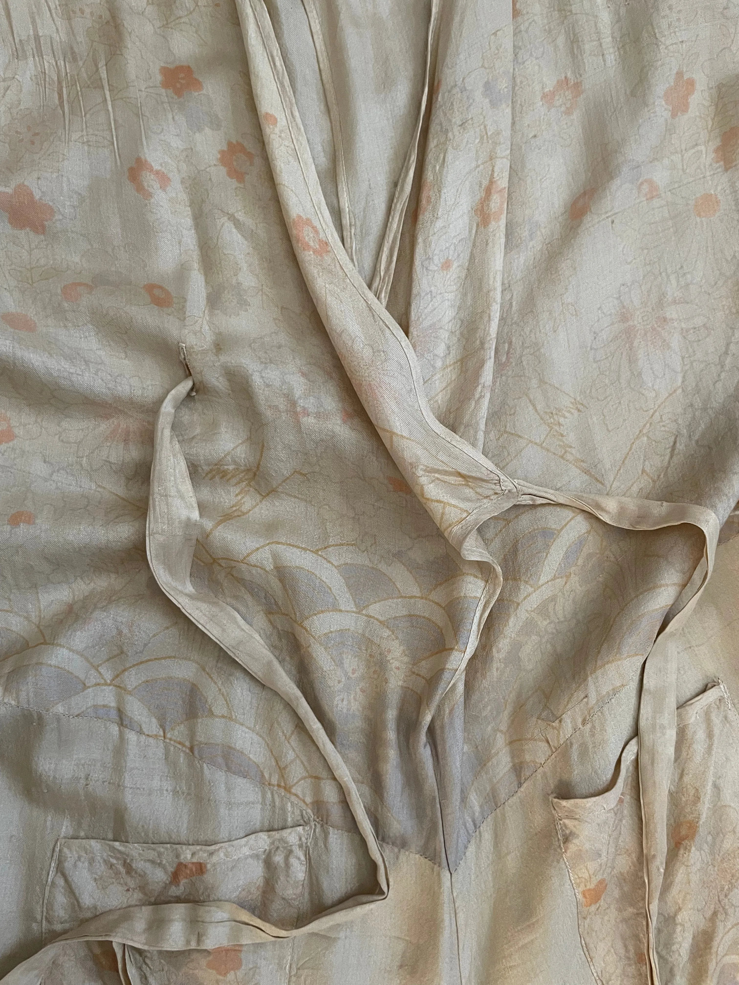 1930s Pongee Silk Japanese Beach Pajamas
