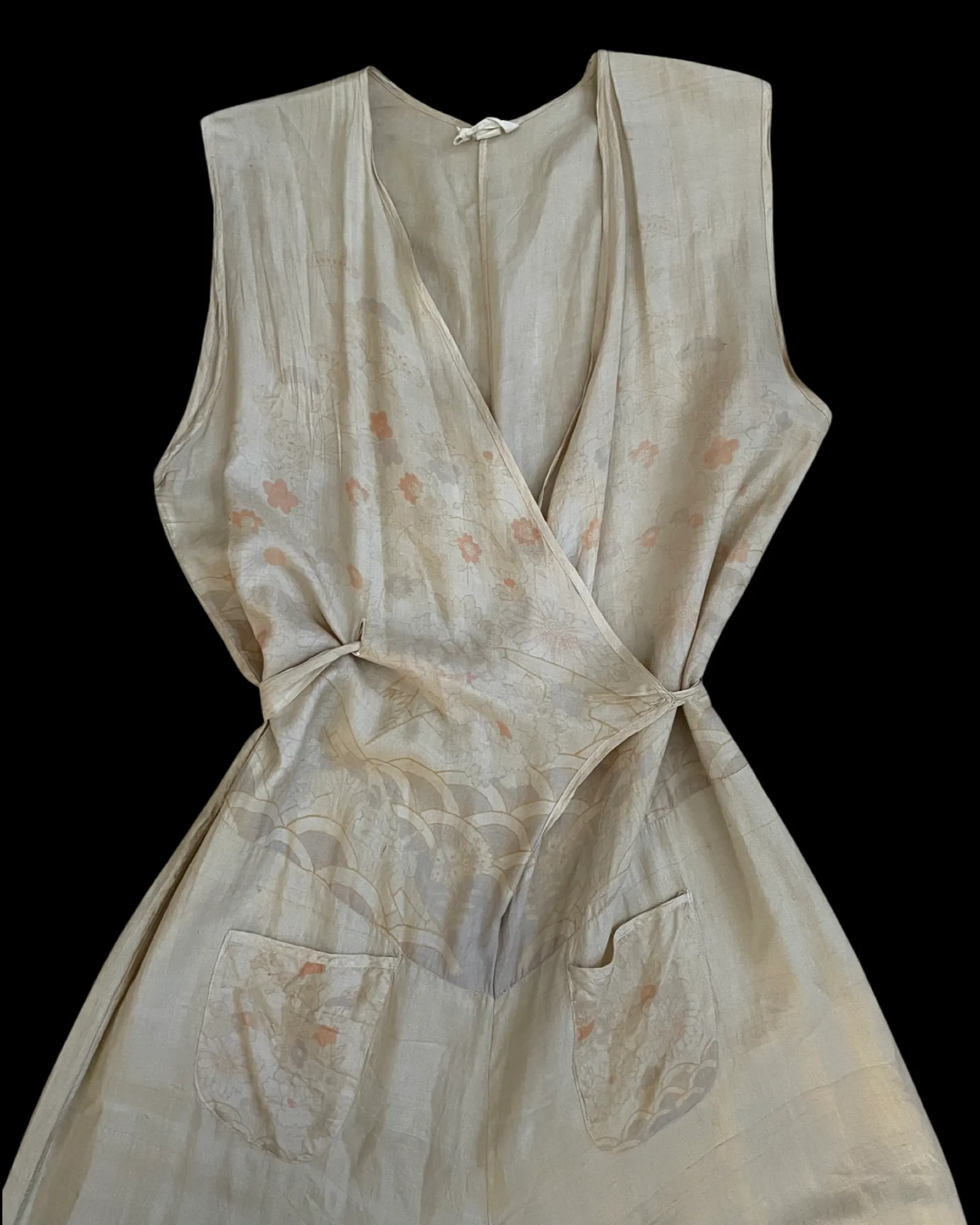 1930s Pongee Silk Japanese Beach Pajamas