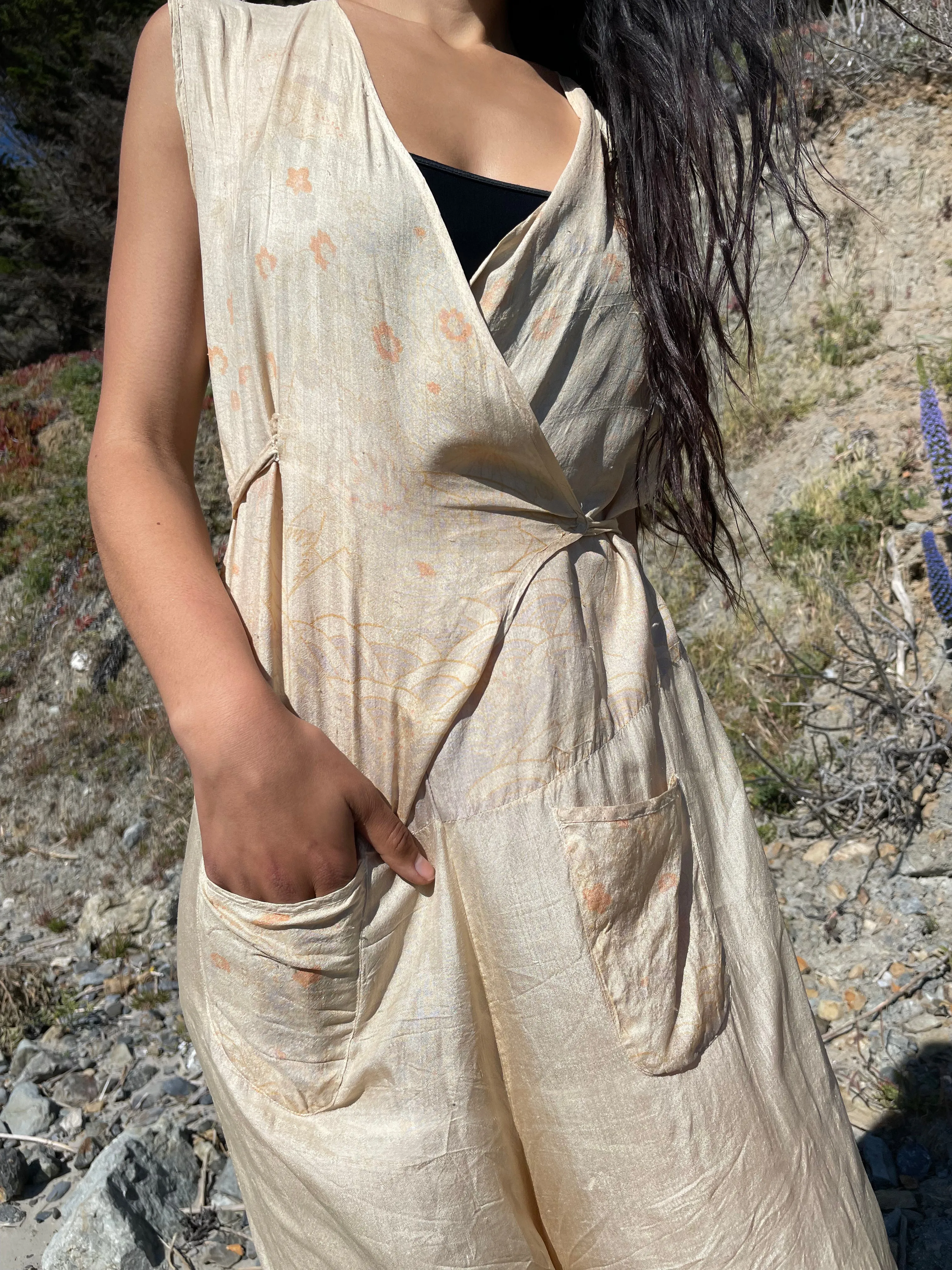 1930s Pongee Silk Japanese Beach Pajamas