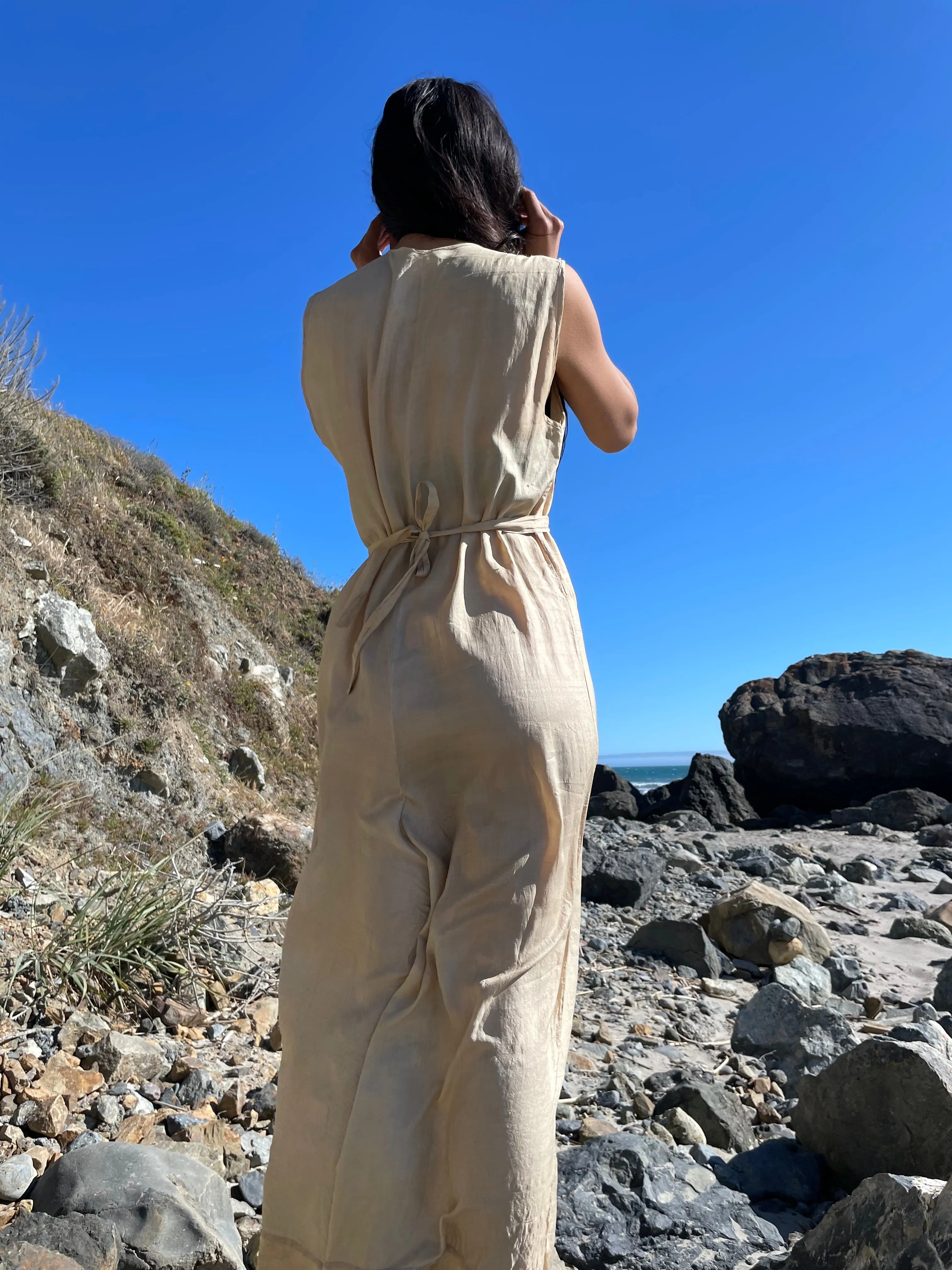 1930s Pongee Silk Japanese Beach Pajamas