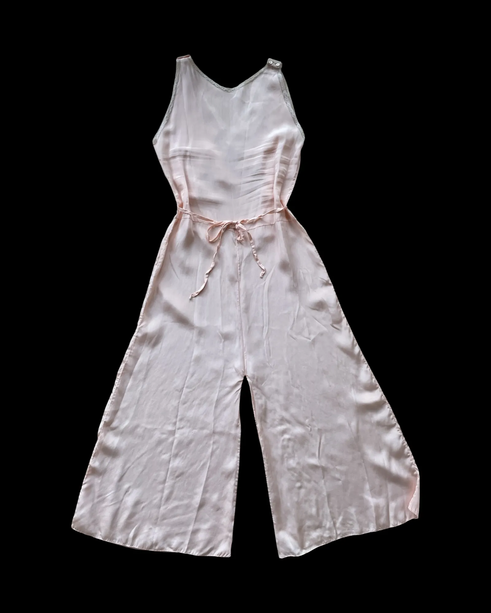 1930s Rayon Lace Jumpsuit Loungewear