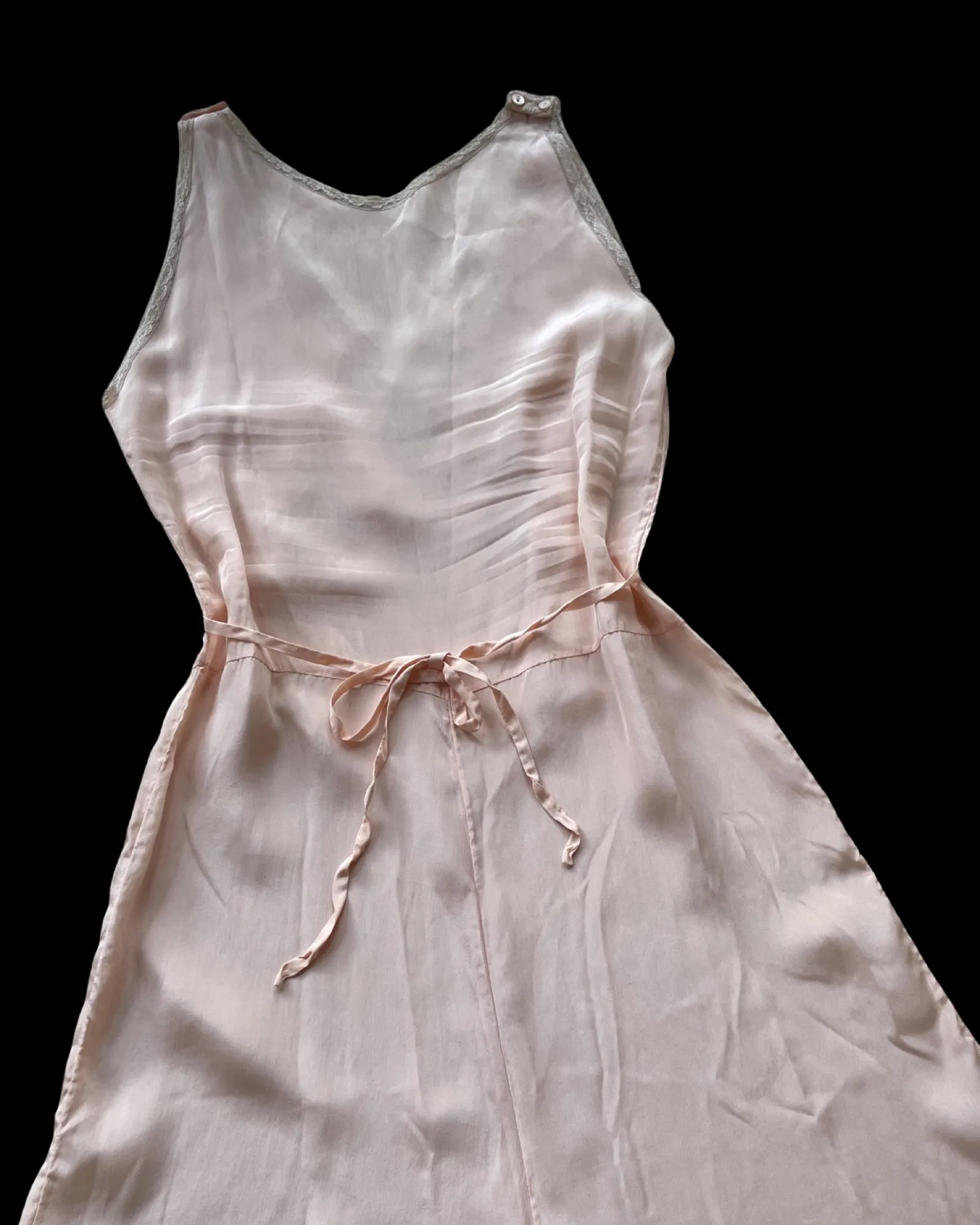 1930s Rayon Lace Jumpsuit Loungewear