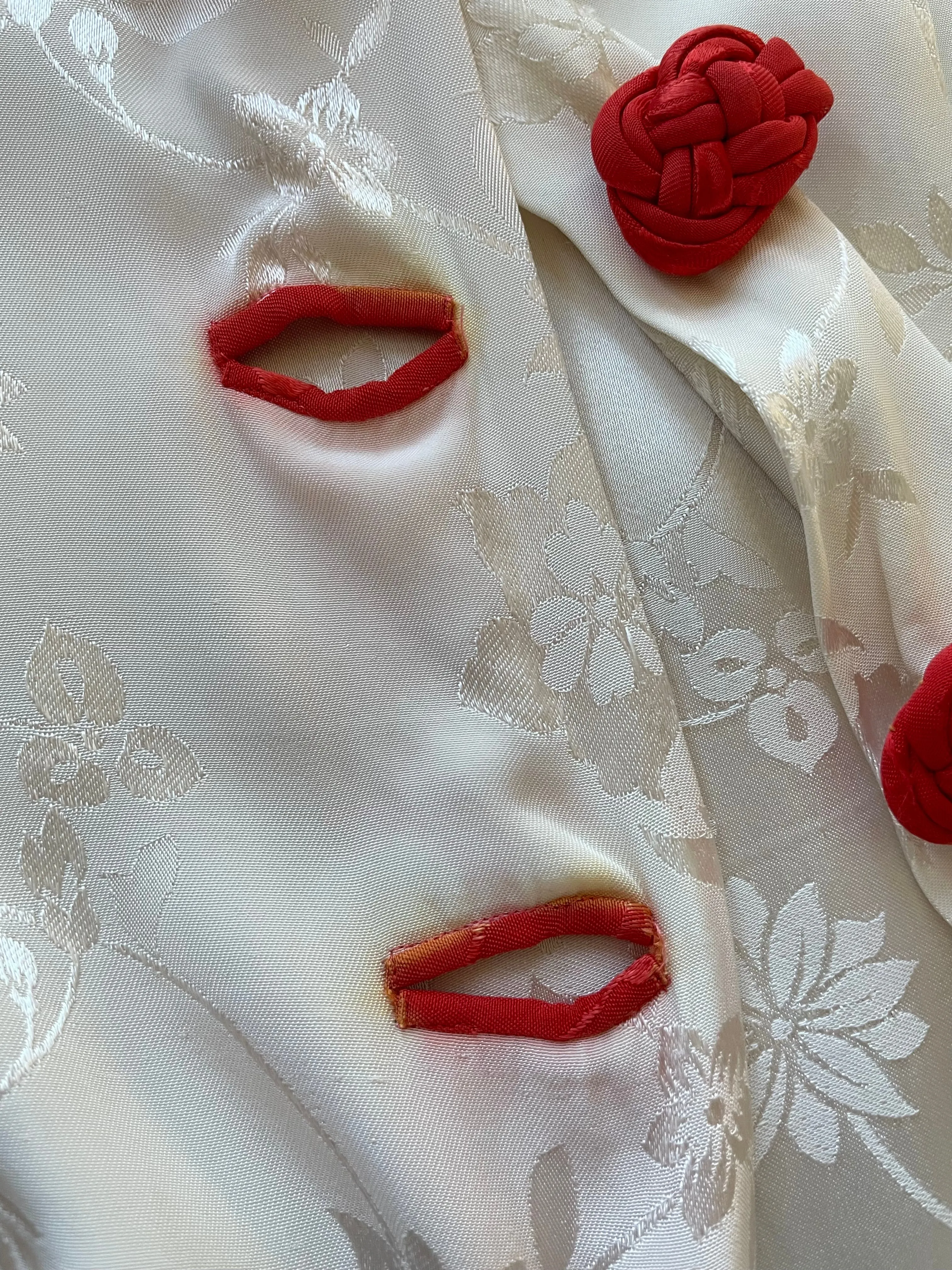 1940s Holiday Silk Brocade Hostess Pajamas