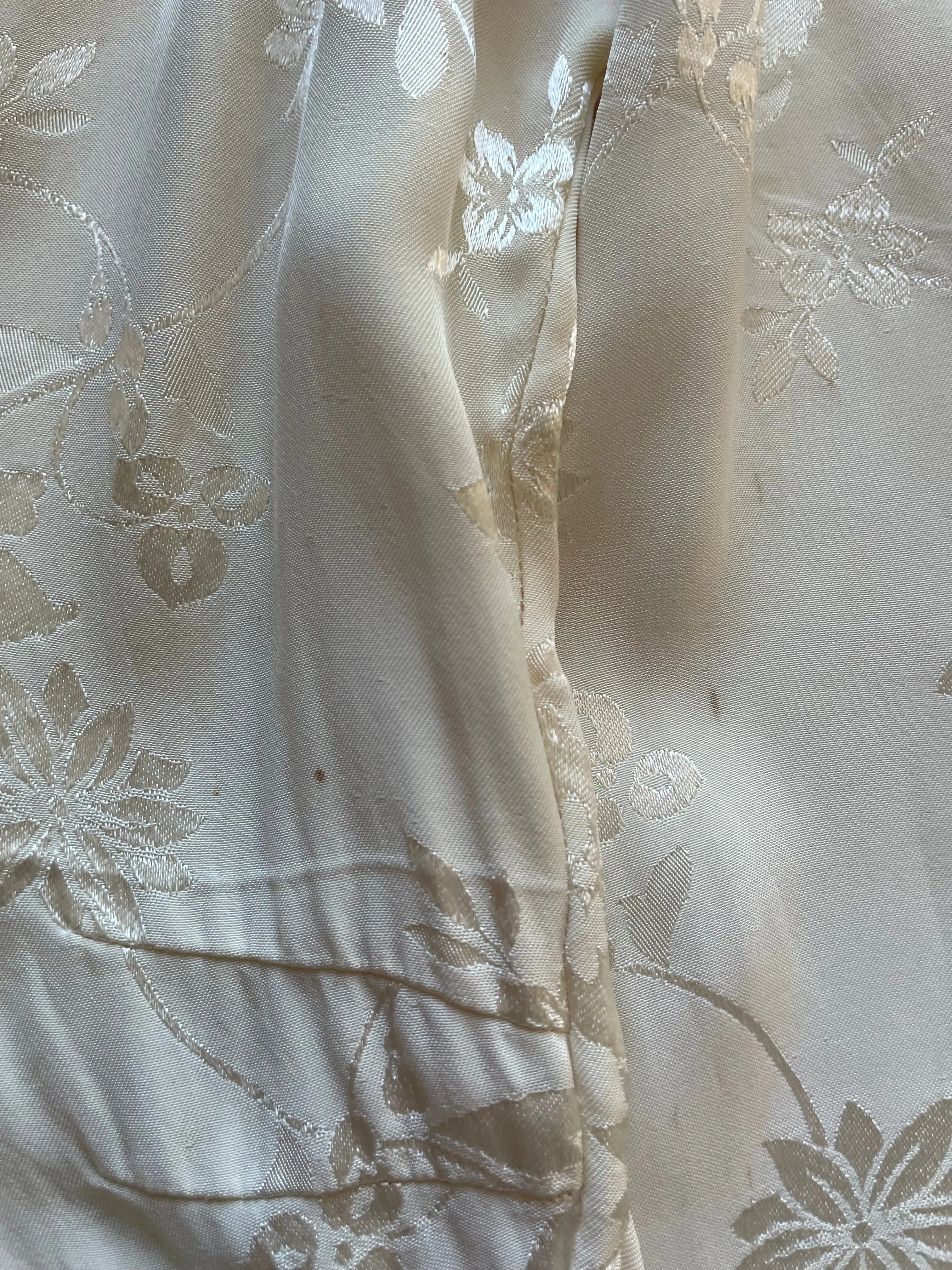1940s Holiday Silk Brocade Hostess Pajamas