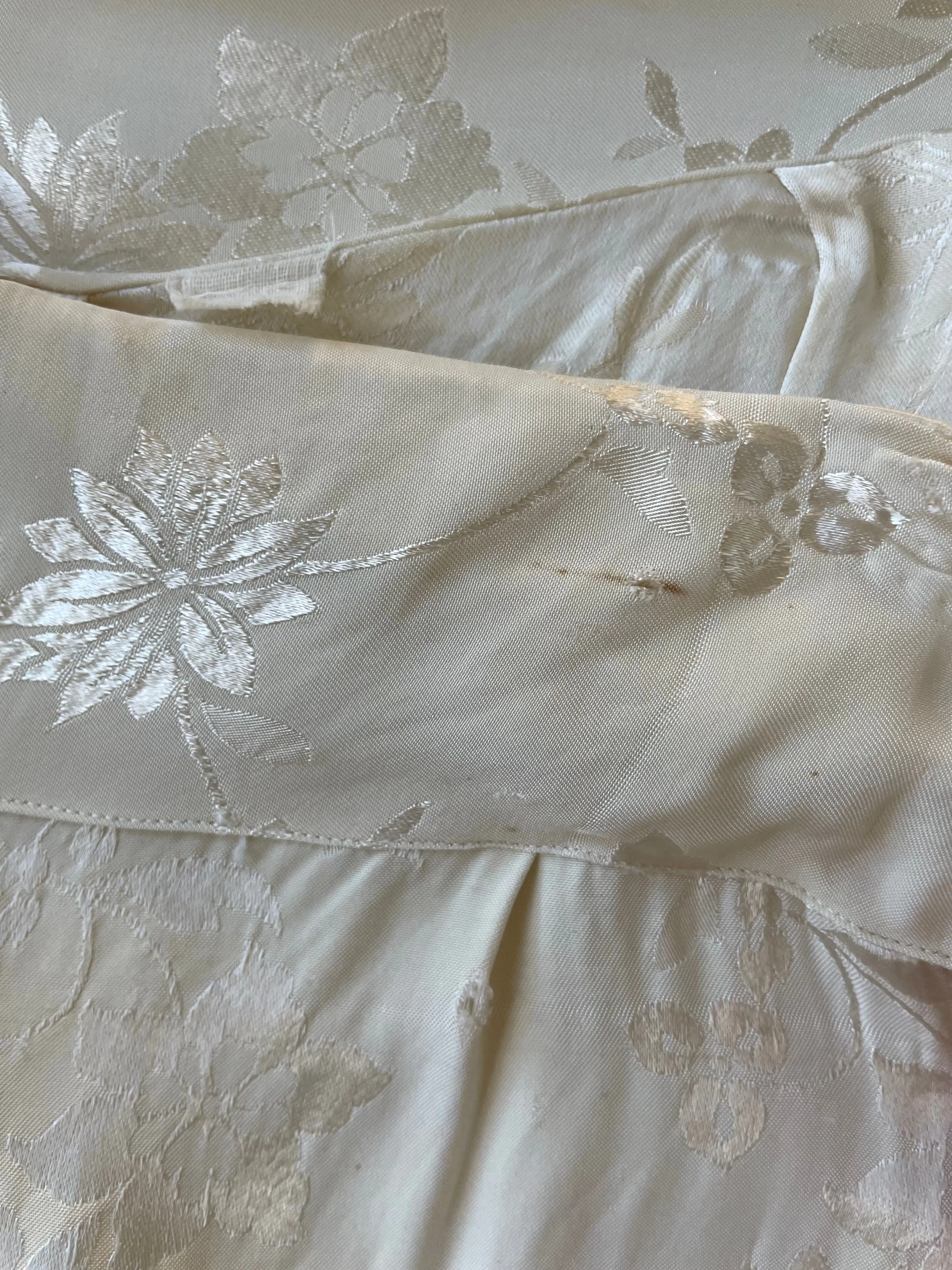 1940s Holiday Silk Brocade Hostess Pajamas