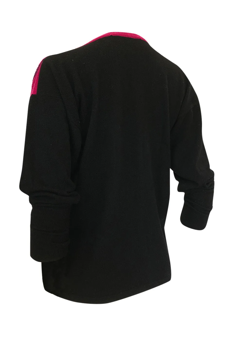 1980s Givenchy Cashmere Sweater & Scarf w Bead & Sequin Detailing