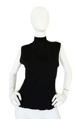 1990s Black Cashmere & Silk Knit Chanel Shell Top