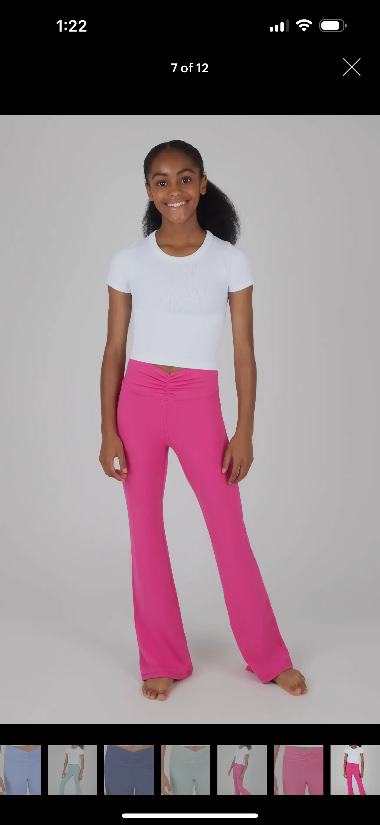 90D Girls Ruched Waist Flared Yoga Pants