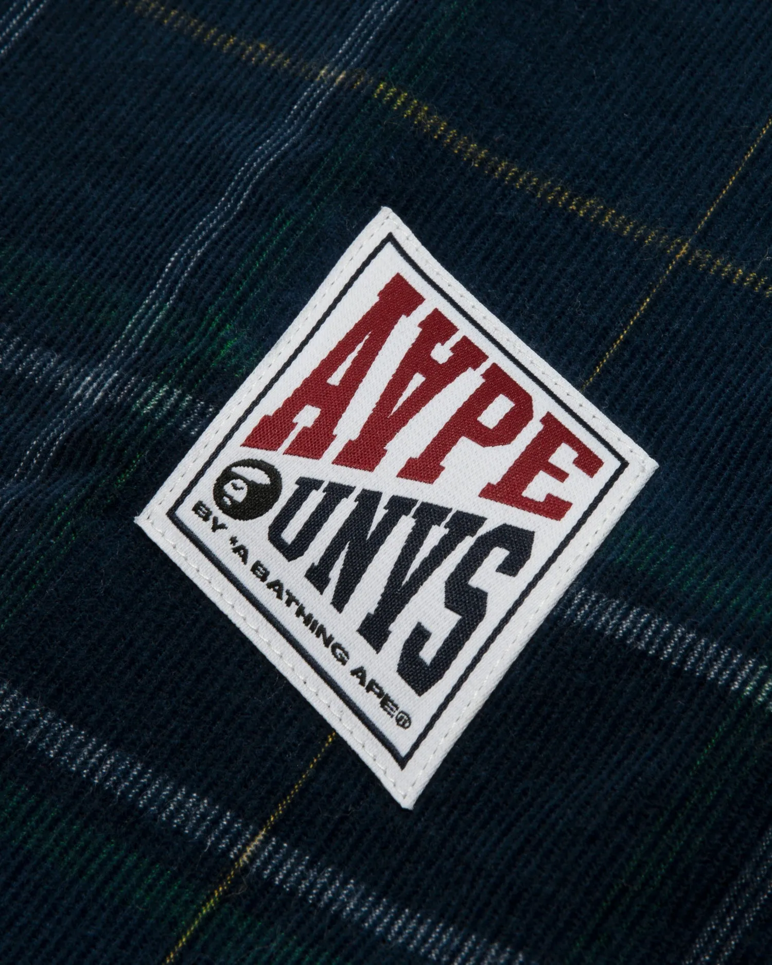 AAPE UNVS moonface logo check long sleeve shirt