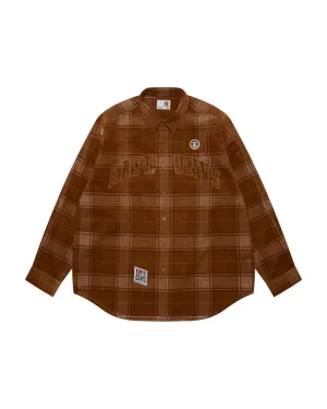 AAPE UNVS moonface logo check long sleeve shirt