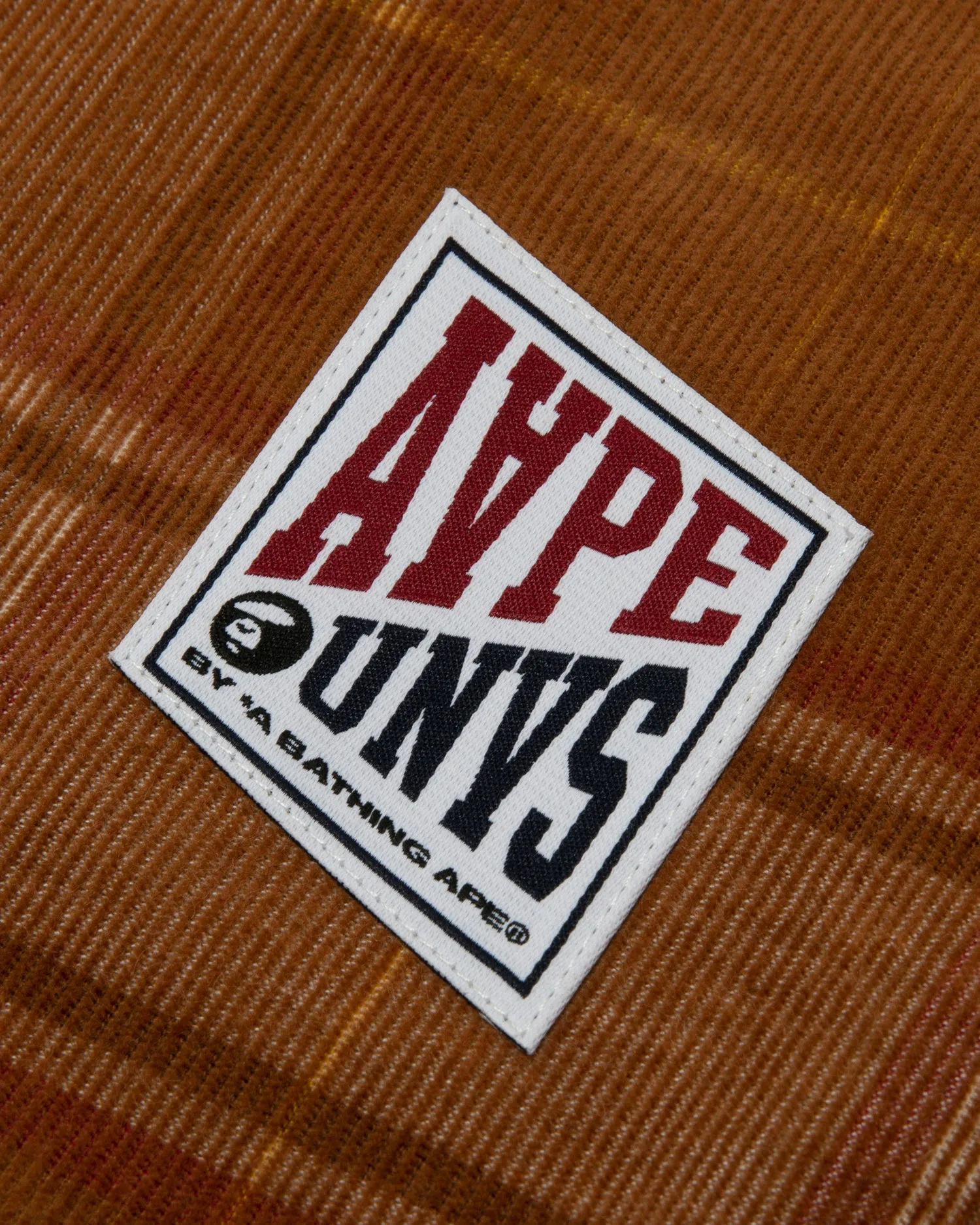 AAPE UNVS moonface logo check long sleeve shirt