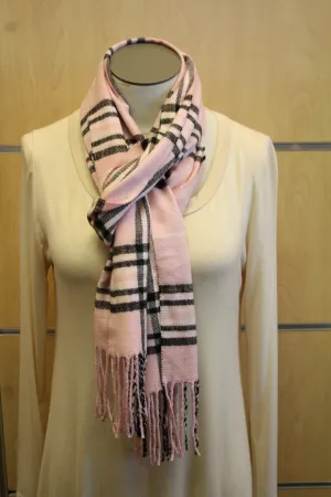 ADO | Cashmere Wrap Scarf Plaid Pink & Black