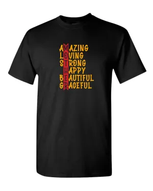 Amazing, loving strong beautiful mom t-shirt