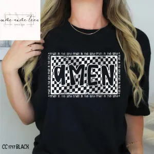 Amen white checkered