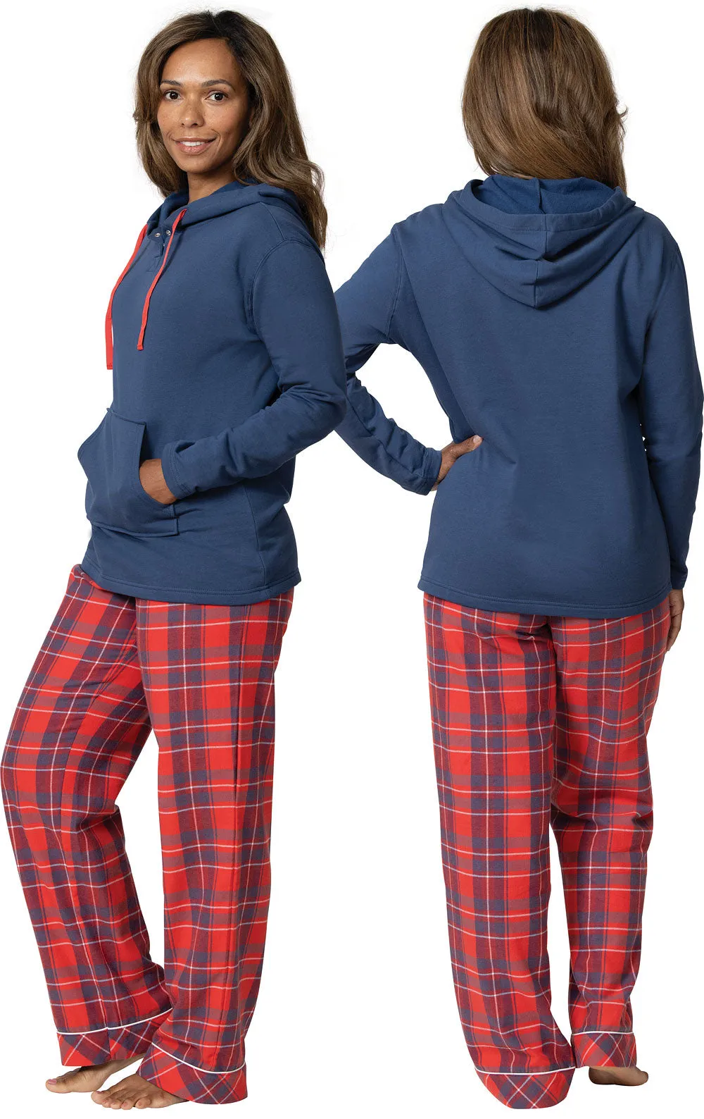 Americana Plaid Hoodie Pajamas - Couples