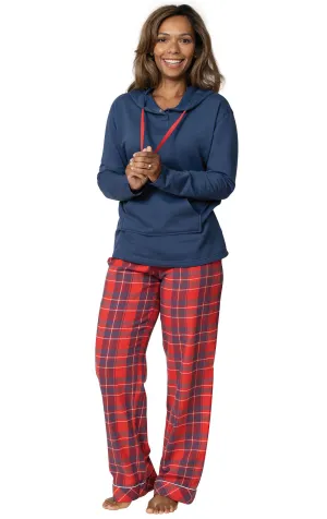 Americana Plaid Hoodie Pajamas - Couples