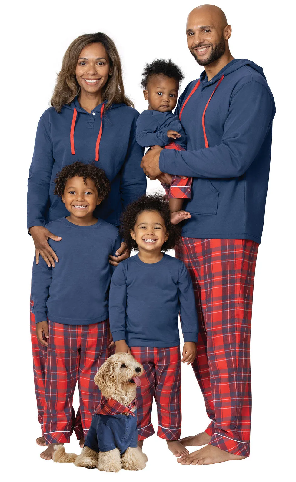 Americana Plaid Hoodie Pajamas - Family Set
