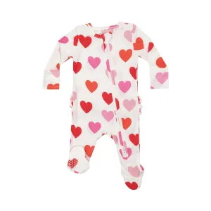 Angel Dear Valentine's Day Hearts 2 Way Ruffle Back Zipper Footie