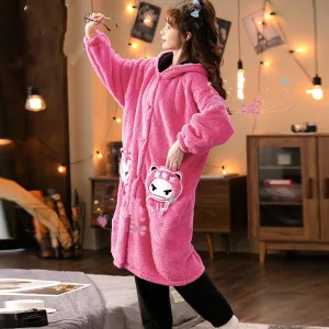 Angry Little Coral Fleece Pajamas Women