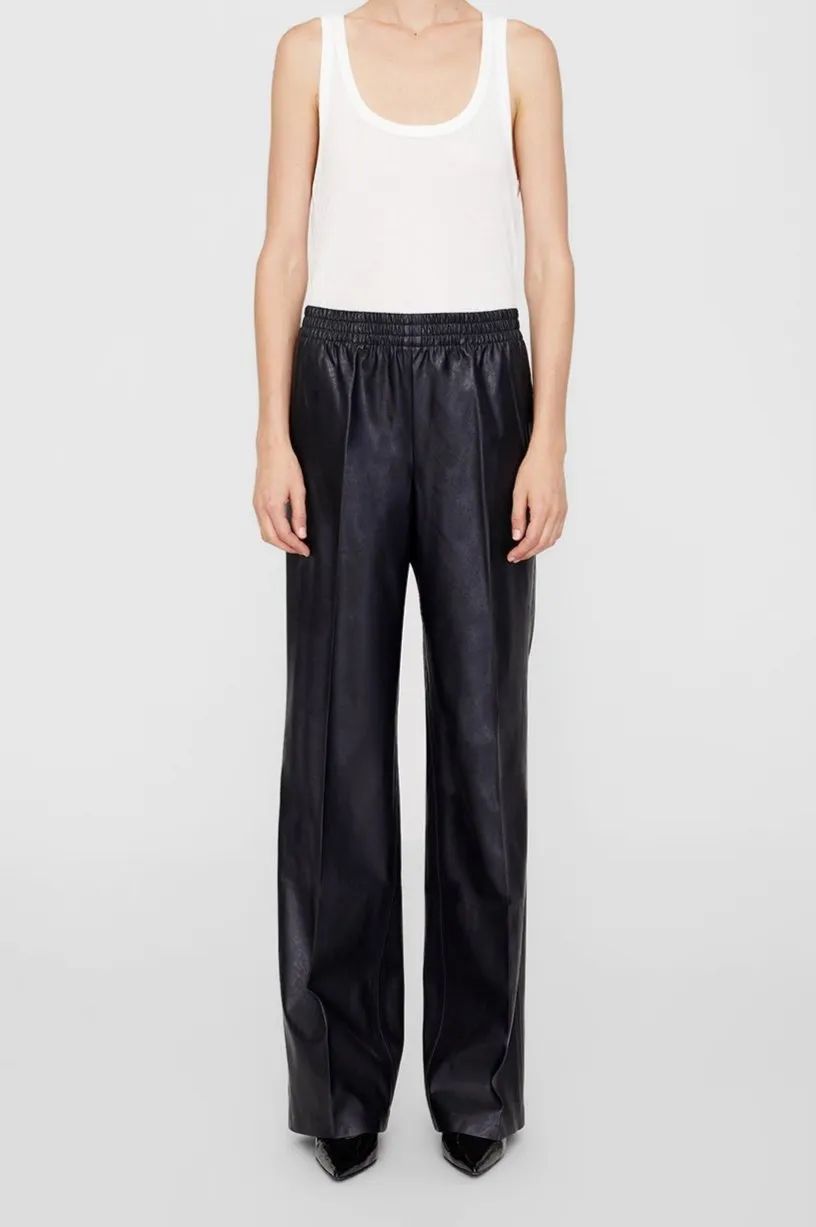 Anine Bing Soto Pant Night Sky Vegan Leather in Navy