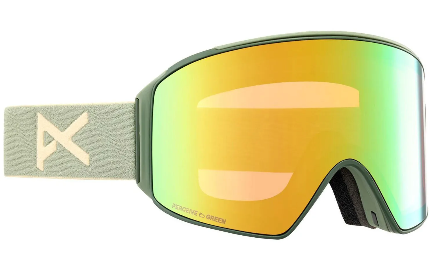 Anon M4 Cylindrical Goggles & MFI Face Mask & Spare Lens Hedge / Perceive Variable Green Lens