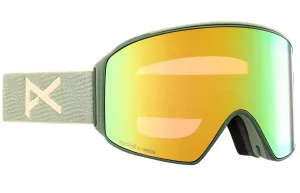 Anon M4 Cylindrical Goggles & MFI Face Mask & Spare Lens Hedge / Perceive Variable Green Lens