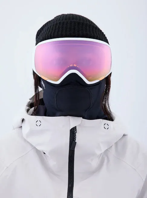 Anon WM1 Goggles & MFI Face Mask & Spare Lens Low Bridge Fit White/ Perceive Cloudy Pink Lens