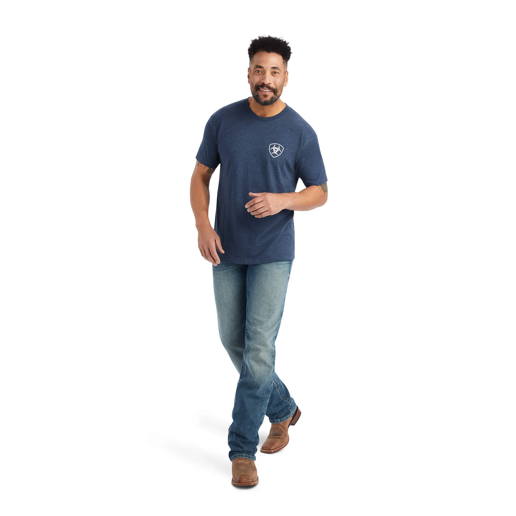 Ariat Men's Navy Lucky Horseshoe Tee