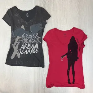 Armani Exchange Womens Vintage Y2k 2000 T-Shirt Bundle Size Small (2 T-shirts)