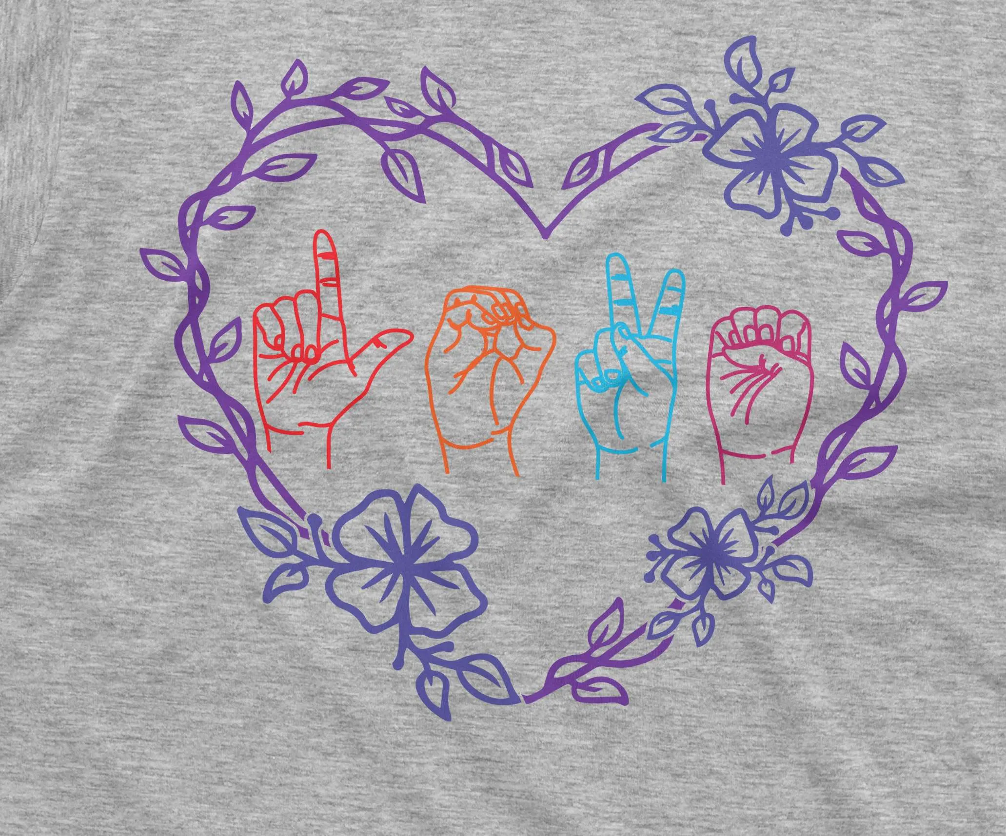 ASL Heart Shirt Sign Language Shirt Deaf Gifts Sign Language Teacher Deaf Shirt ASL T Shirt