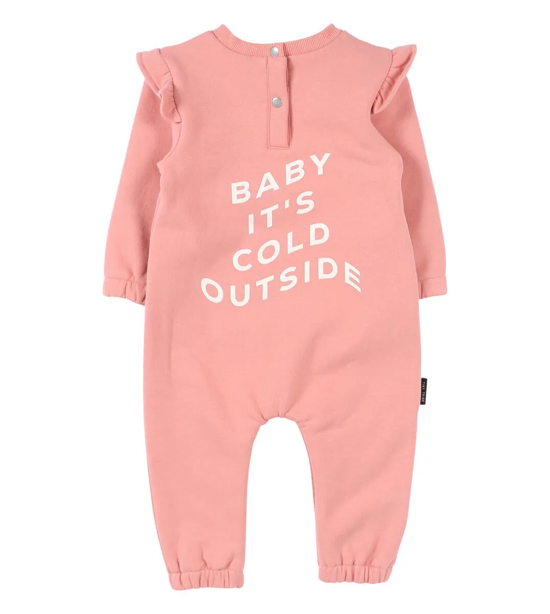Baby It's cold outside ruffled romper