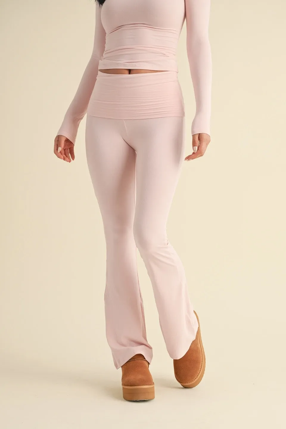 Baby Pink Ballerina Flare Pants