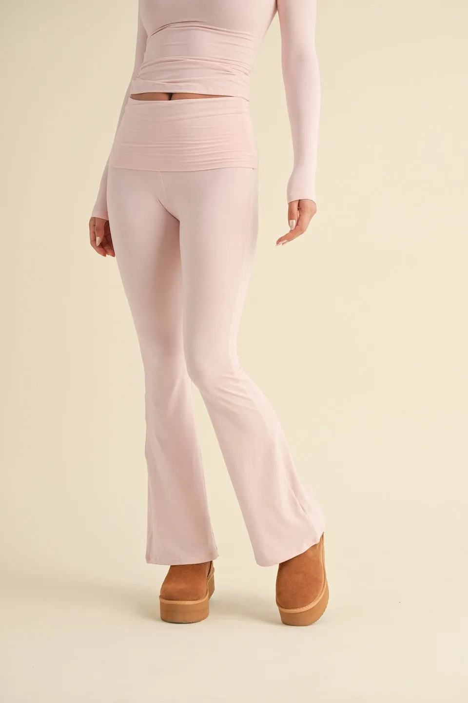 Baby Pink Ballerina Flare Pants