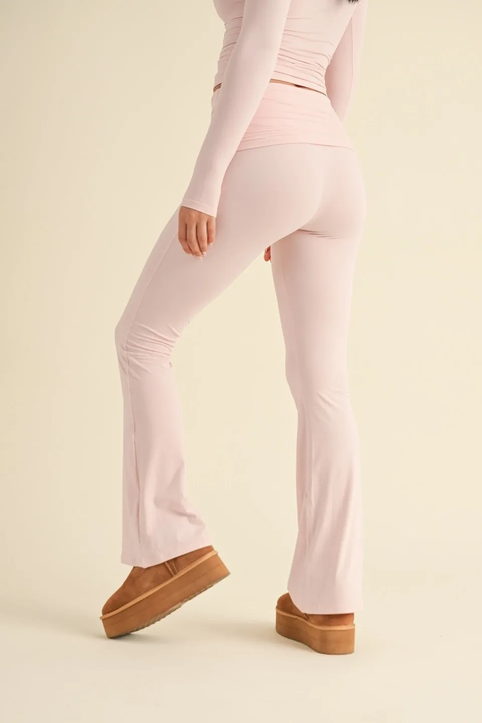 Baby Pink Ballerina Flare Pants