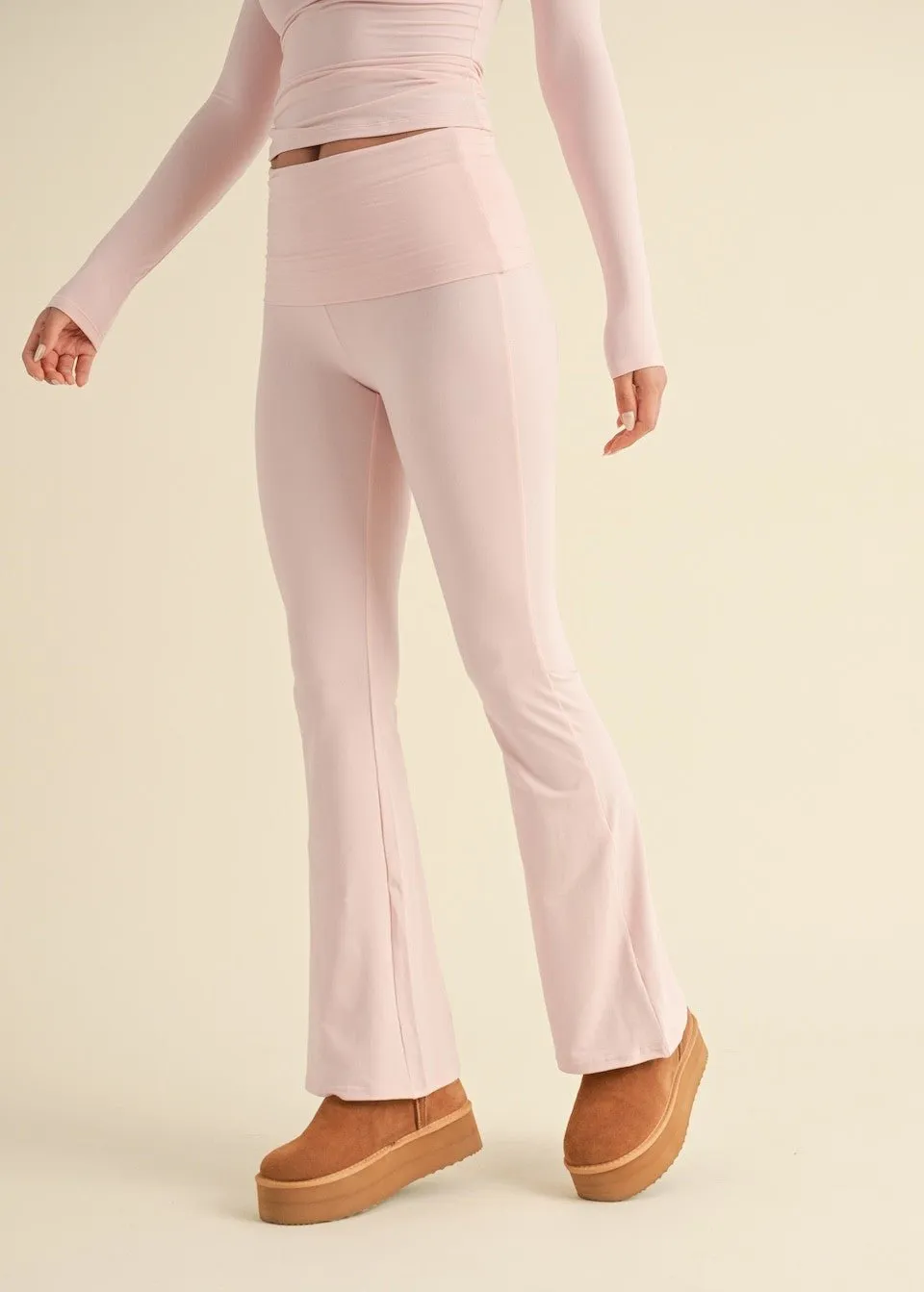 Baby Pink Ballerina Flare Pants
