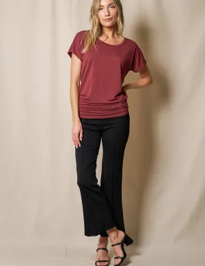 Bamboo Ponte Knit Flare Pants - Black