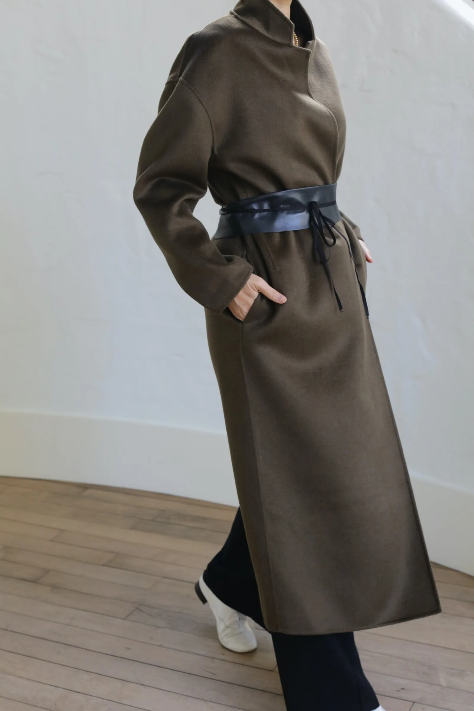 Bamford Long Double-face Cashmere | Olive