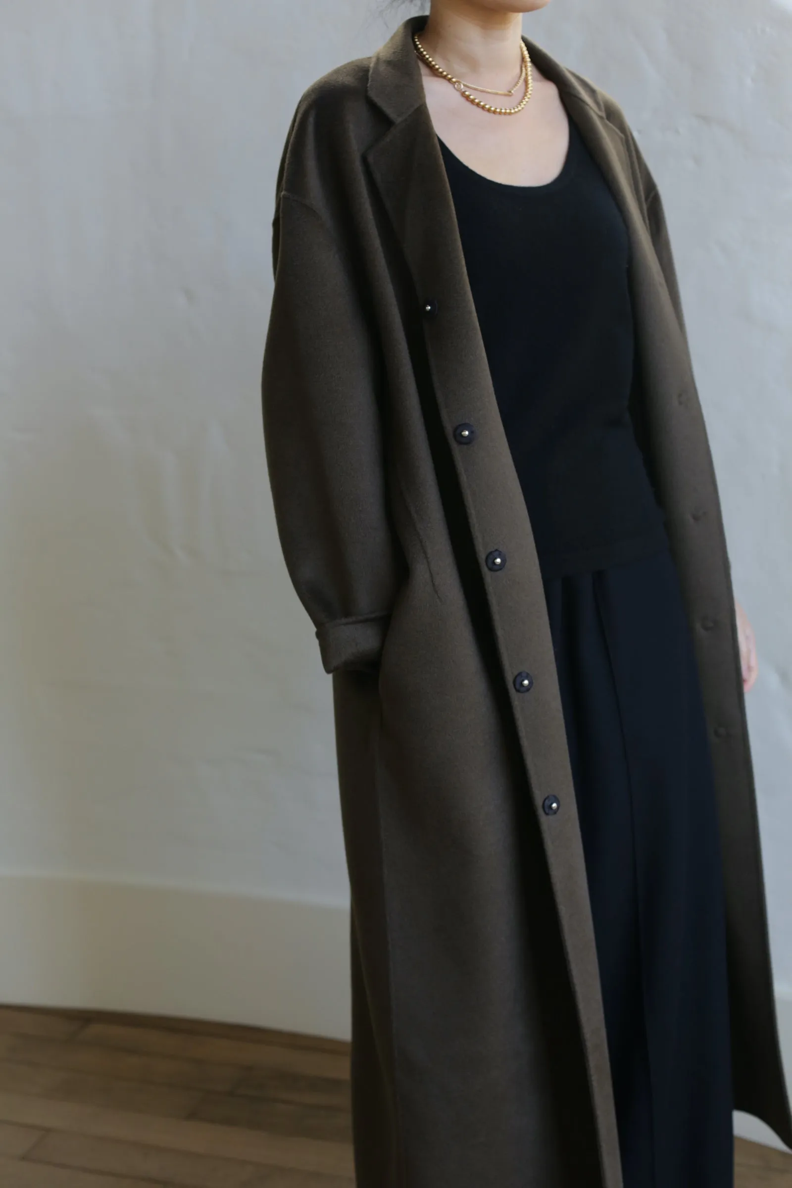 Bamford Long Double-face Cashmere | Olive