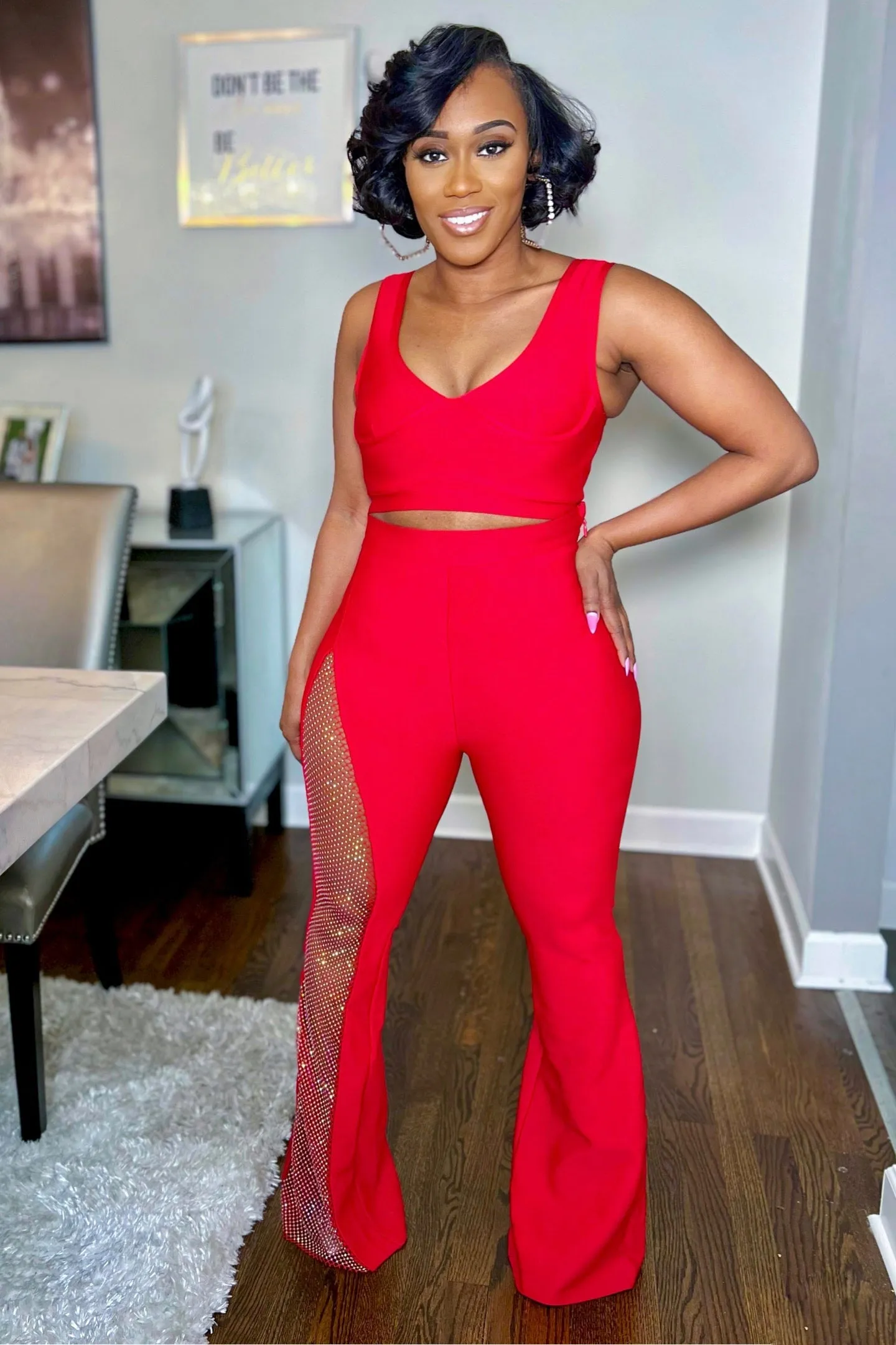 BANDAGE EMBELLISH PANT SET