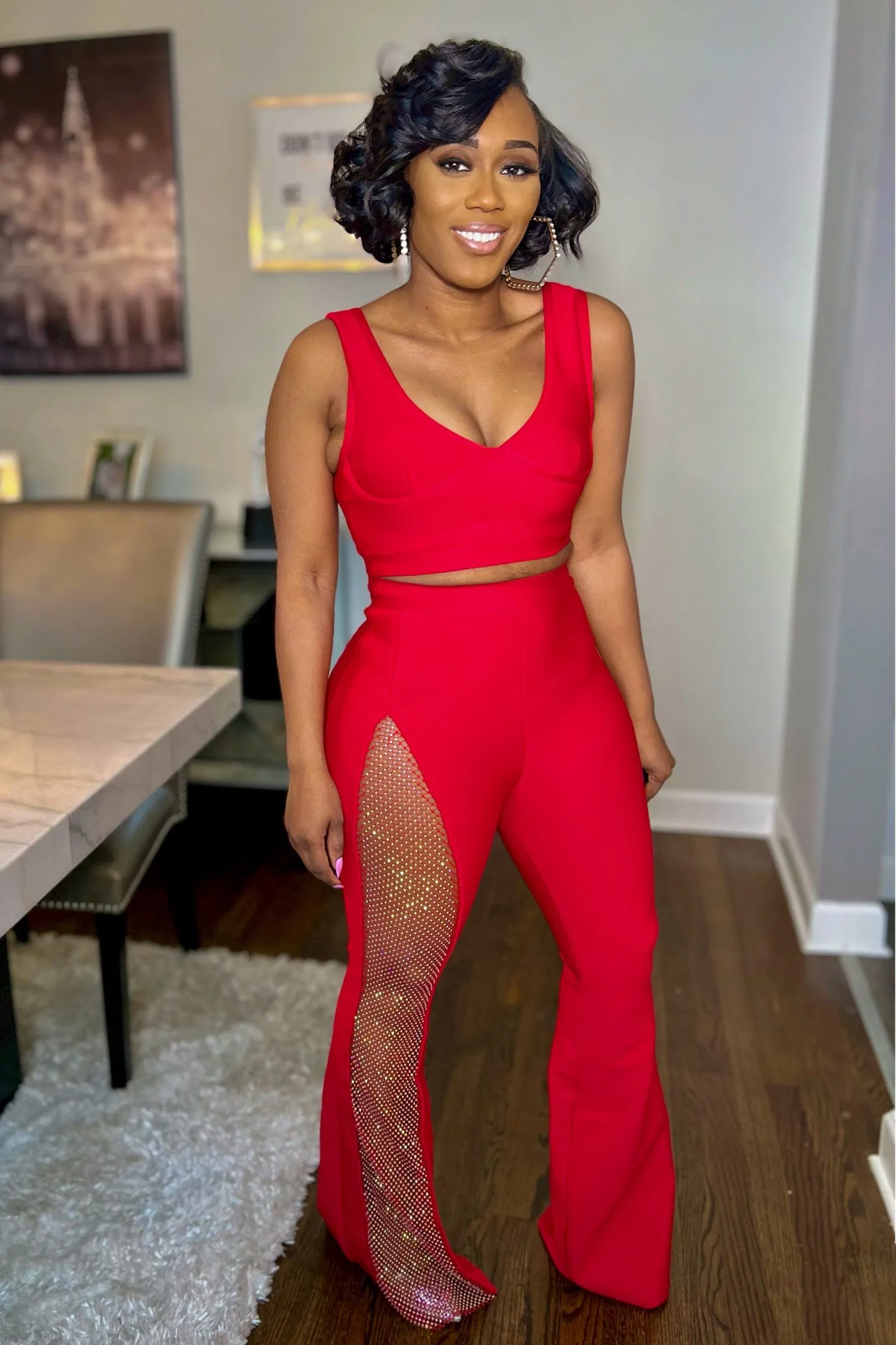 BANDAGE EMBELLISH PANT SET