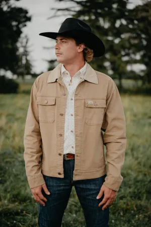'Bangs' Men's Khaki Trucker Jacket by Kimes Ranch (1 XL Only)