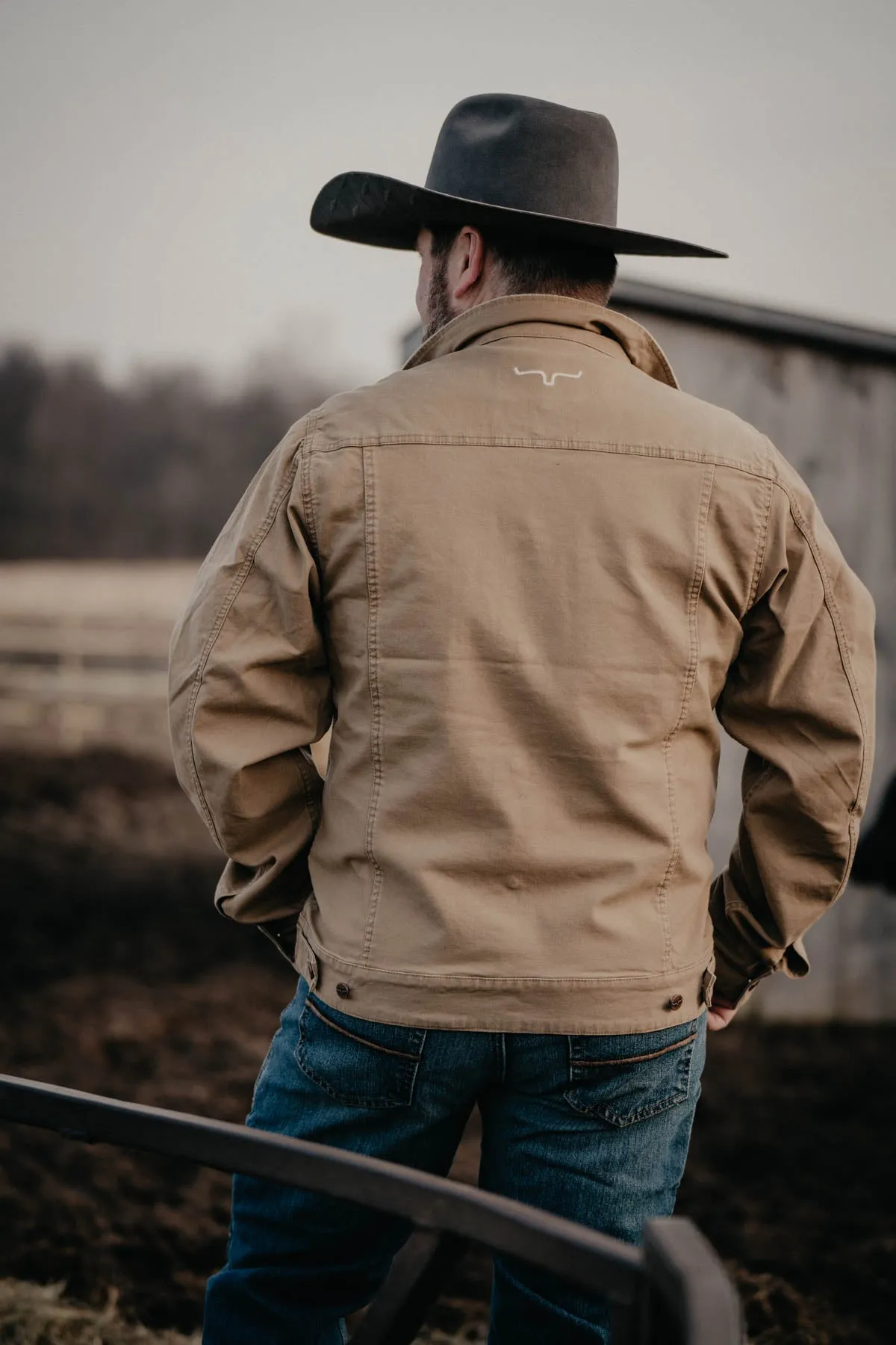 'Bangs' Men's Khaki Trucker Jacket by Kimes Ranch (1 XL Only)