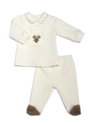 Barcellino Teddy 2-Piece Set - Ivory/Brown