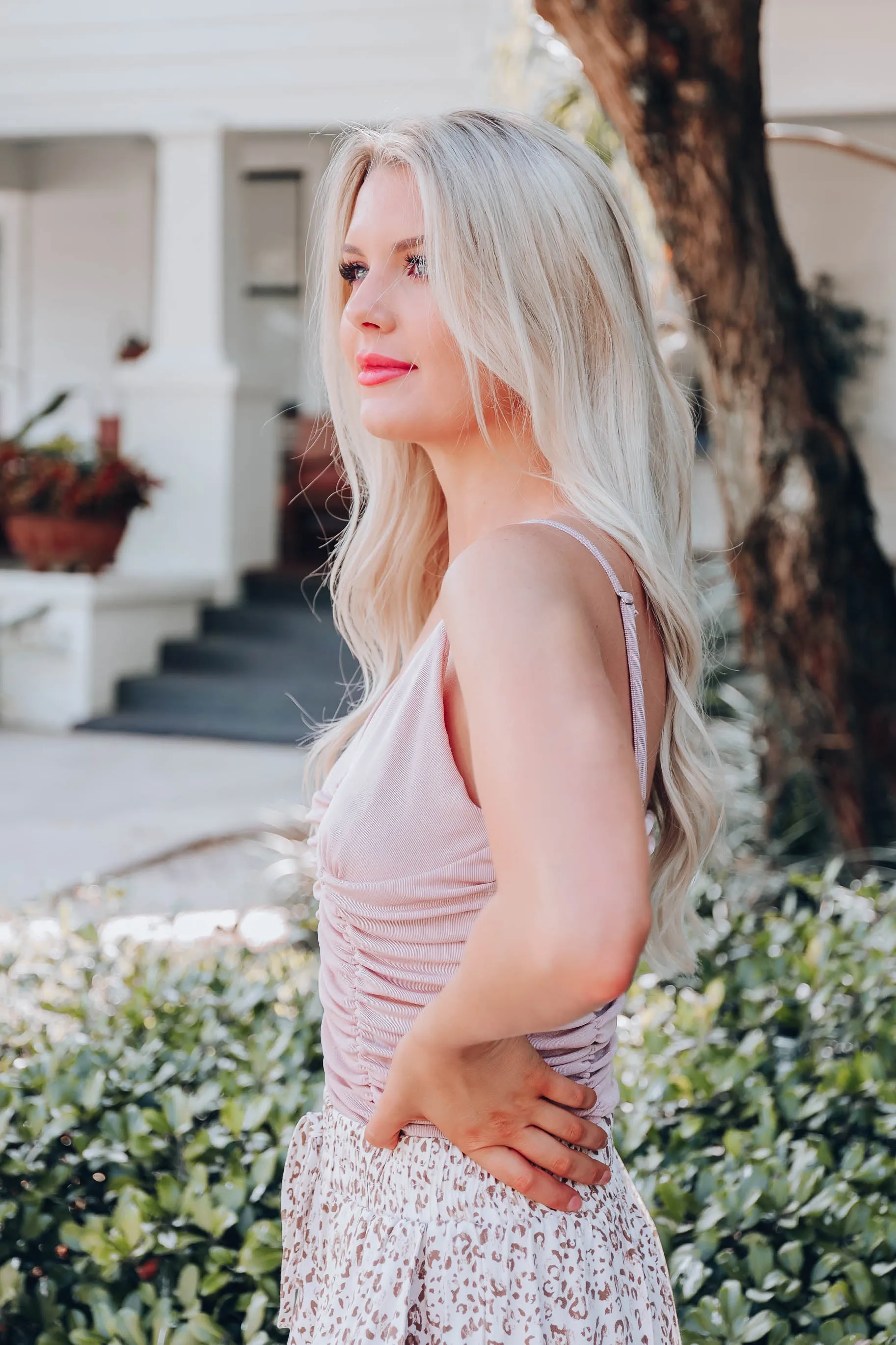 Beach Street Ruched Cami Top - Champagne