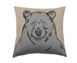 Bear Cashmere Blend Pillow - Beige Gray